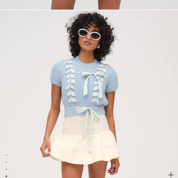 *NEW* FOR LOVE AND LEMONS BOW SWEATER LARGE - Picture 4 of 4